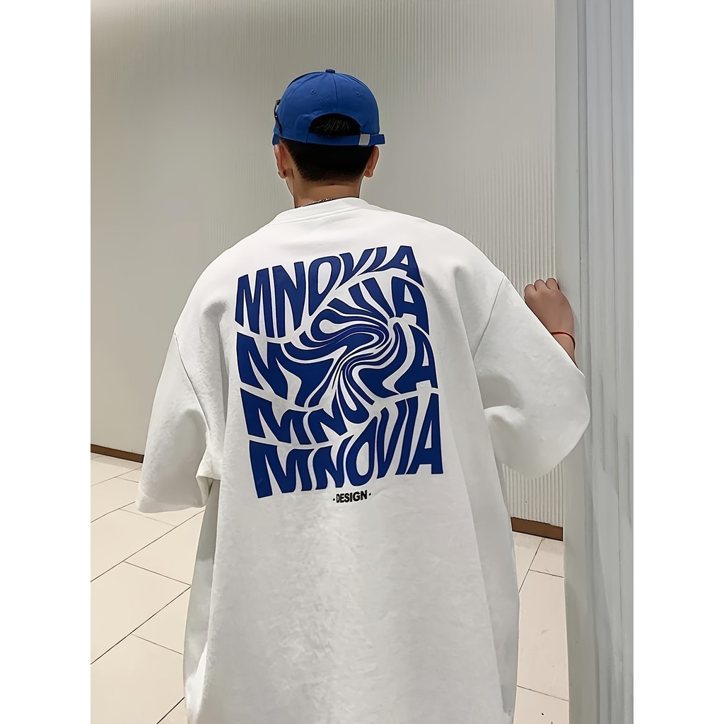 Camiseta Masculina Estampa Letras Streetwear Casual Confortável Respirável Verão Viagem 100% Algodão