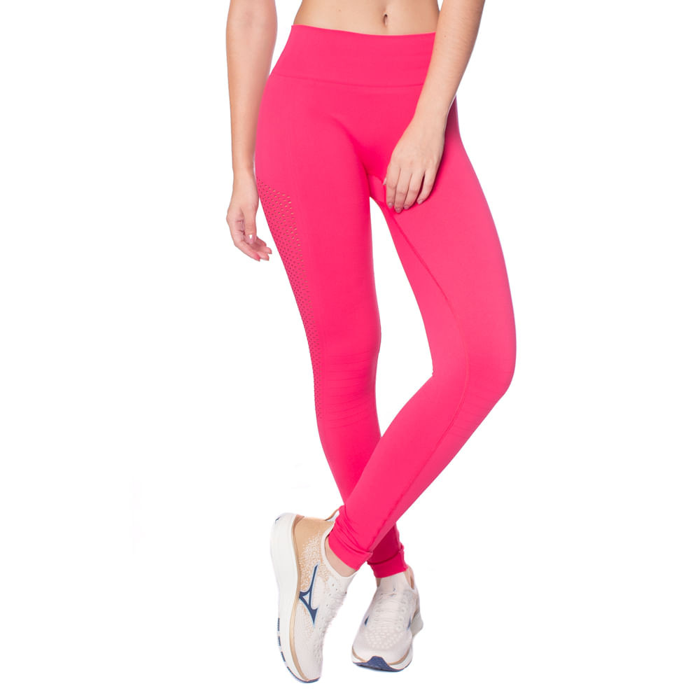 Legging Feminina Selene Sem Costura com Detalhe Vazado Rosa Escuro em Oferta na Shopee