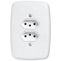 Tomada Ideale Pluzie Dupla 2P+T 20A com Placa 4x2 Branca