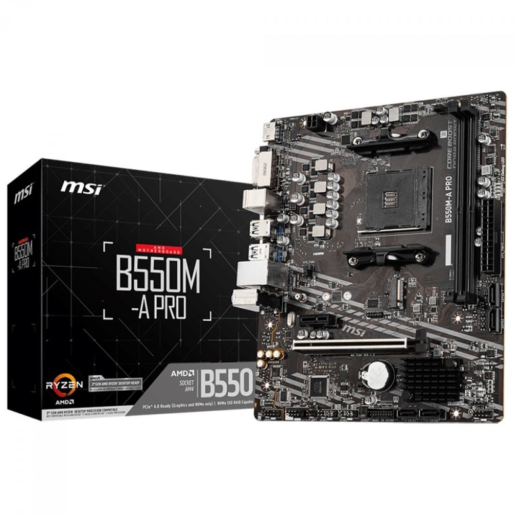 Placa Mãe MSI B550M-A PRO - AMD Ryzen AM4 - DDR4 - Matx - M.2 - Hdmi/dvi em Oferta na Shopee