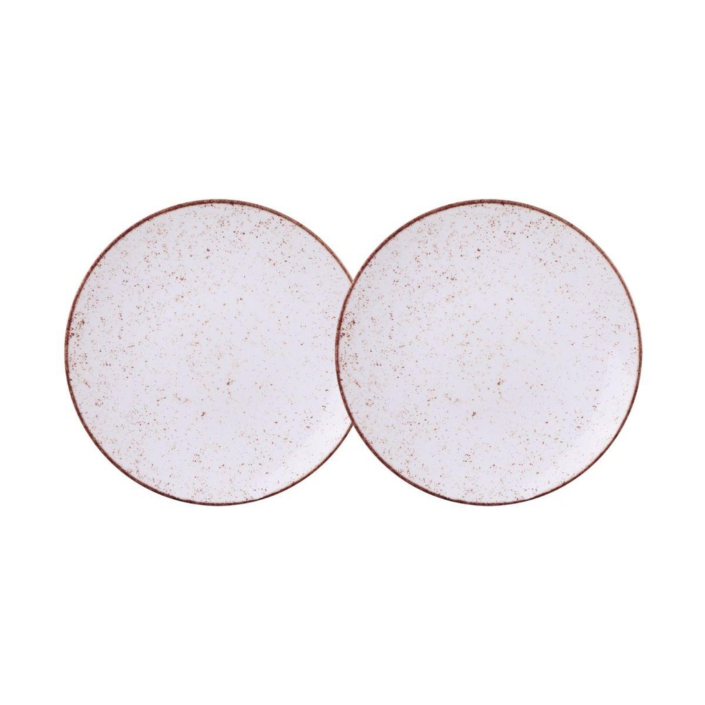 Jogo de Pratos Rasos 2 Peças Rústico 25 cm Porcelana Decorada Tramontina em Oferta na Shopee