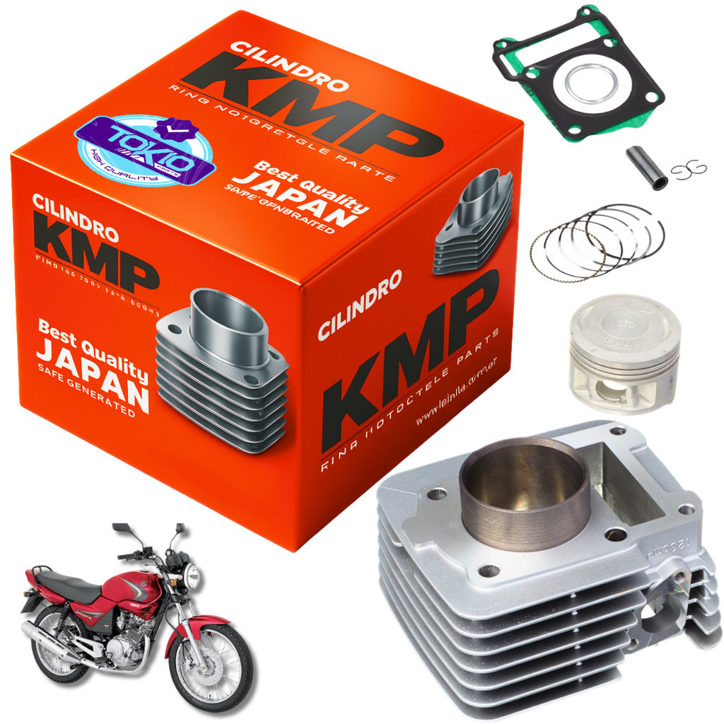 KIT KMP COMPLETO CILINDRO PISTAO ANEL JUNTA YBR 125 XTZ 125 em Oferta na Shopee
