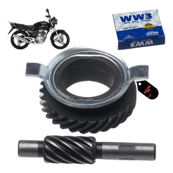 Kit Engrenagem Ybr 125 E/k Factor (com Pinhão E Motriz Aço)