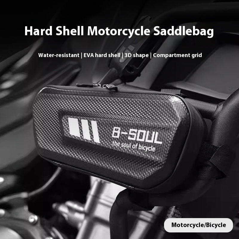 Bolsa lateral de fibra de carbono para motocicleta, bolsa dura à prova d'água, durável, resistente a choques, bolsa para