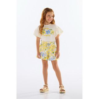 Conjunto com Blusa e Short Floral Quimby em Oferta na Shopee