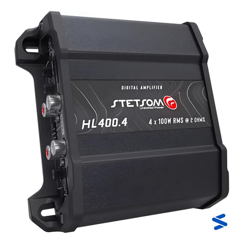 Stetsom HL400.4 Módulo Amplificador 4Canais 400RMS 2Ohms potência Som Automotivo