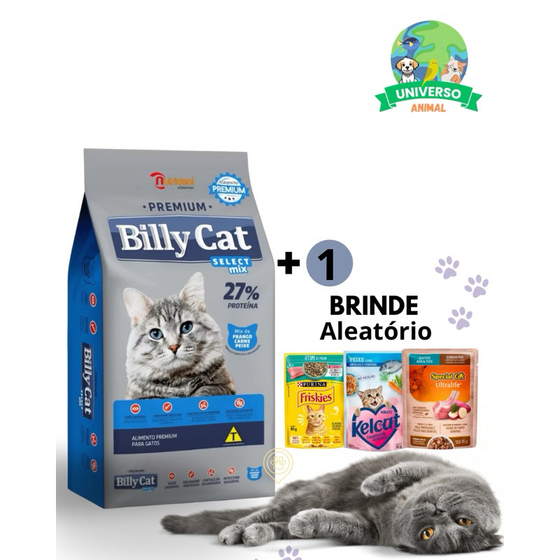 Ração Billy Cat Mix Frango Carne Peixe 7kg