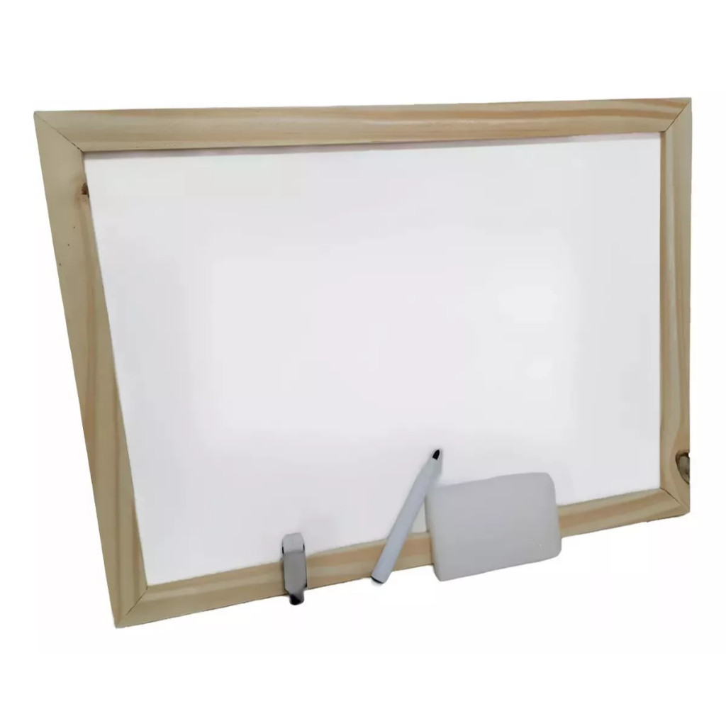 Lousa Quadro Branco Moldura Mdf Premium 26x36 Cm + Brinde em Oferta na Shopee
