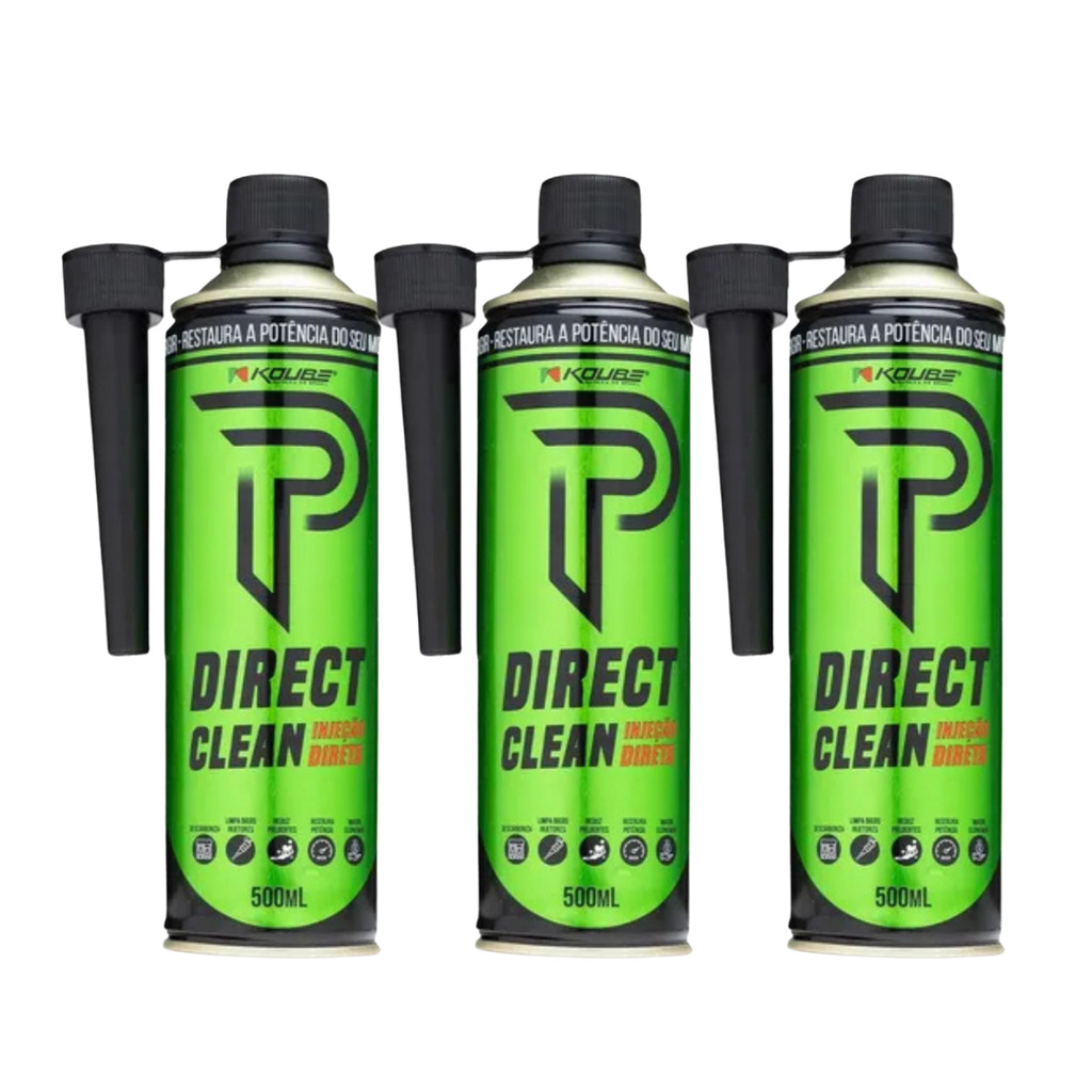 Kit 3 Direct Clean Injeção Direta Com Aplicador Koube 500Ml
