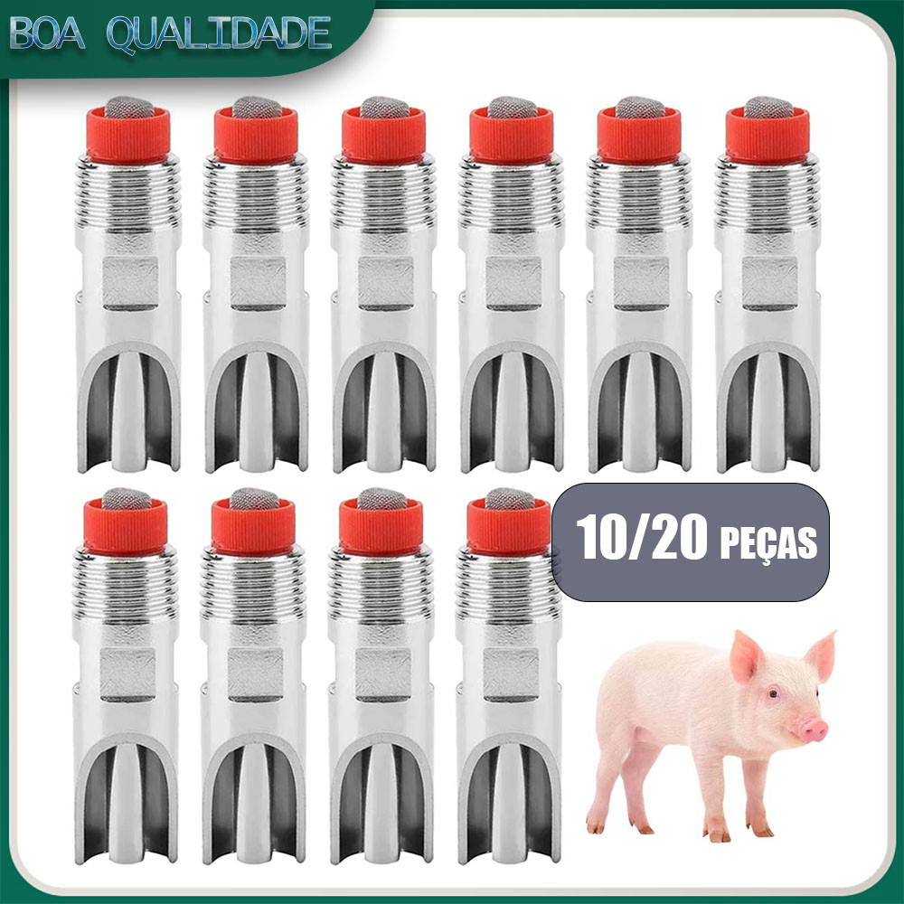 10/20x Bebedouro com bico para porcos, rosca de 1/2 polegada, bebedouro automático