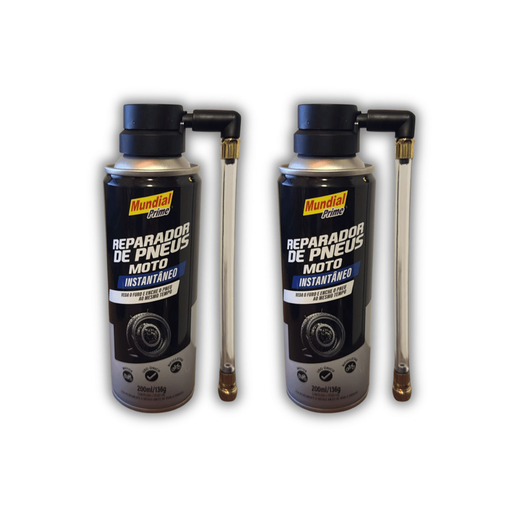 Kit c/ 2 Reparador Instantâneo de Pneu Moto Rápido e Seguro - Mundial Prime em Oferta na Shopee
