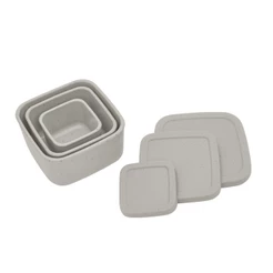 Conjunto de 3 Potes para Bebês Silicone Platinum KikkaBoo