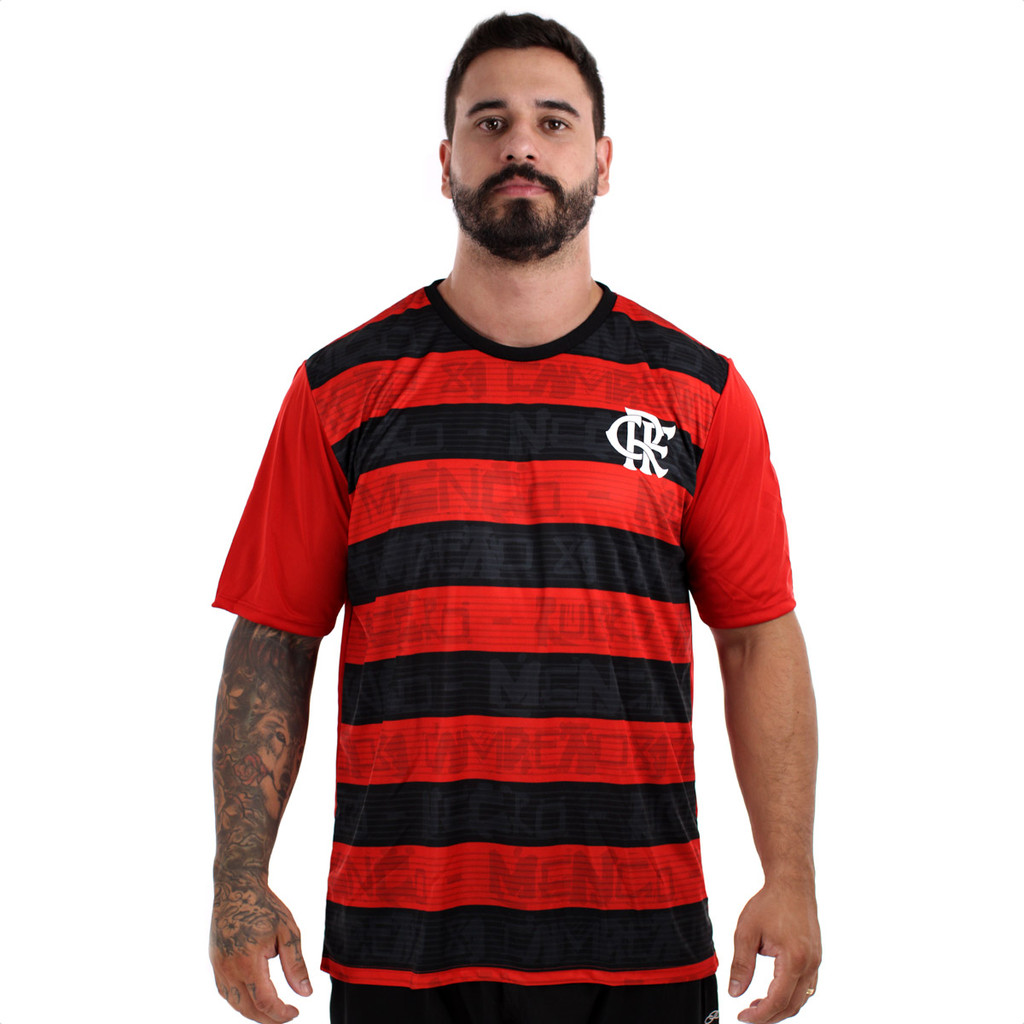 Camisa Braziline Flamengo Shout Vermelha e Preta - Masculina em Oferta na Shopee