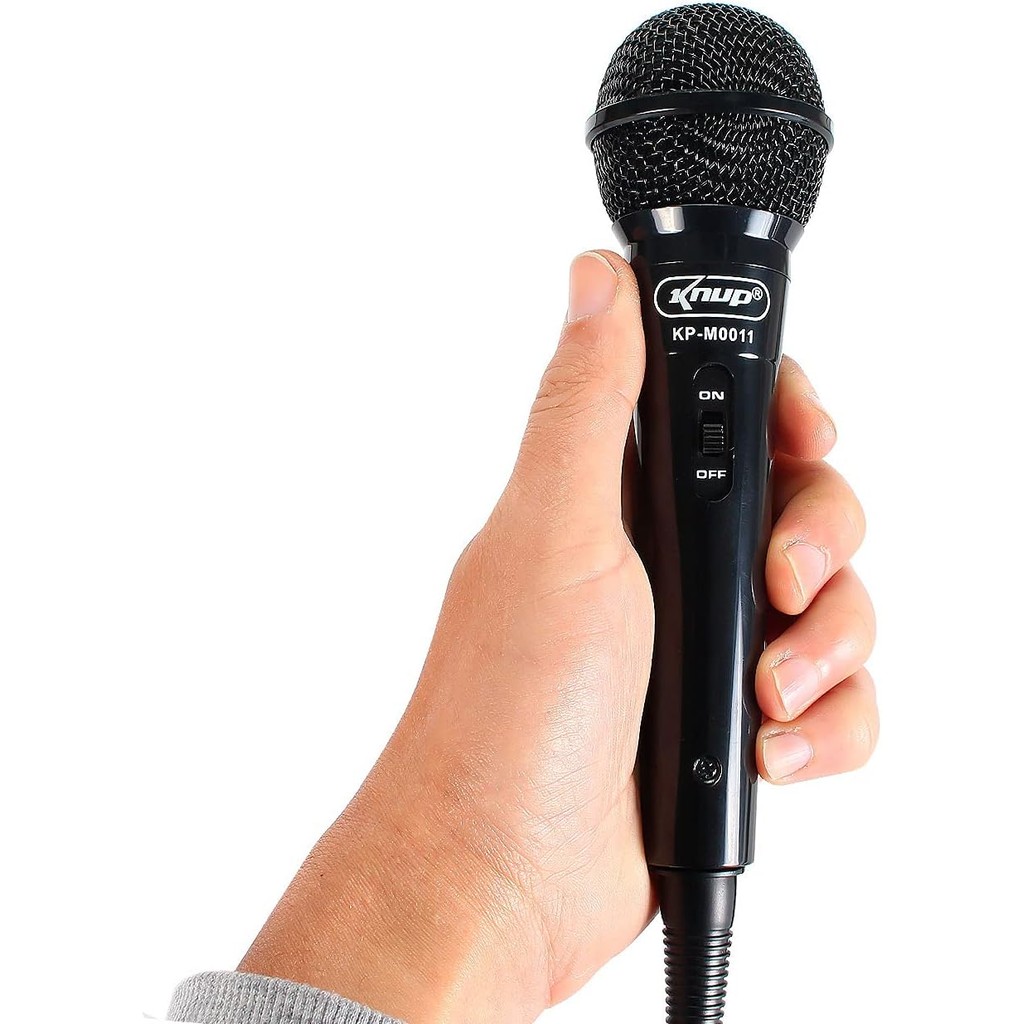 Microfone Dinâmico com Fio P10 Amplificador/Karaokê/Conferências
