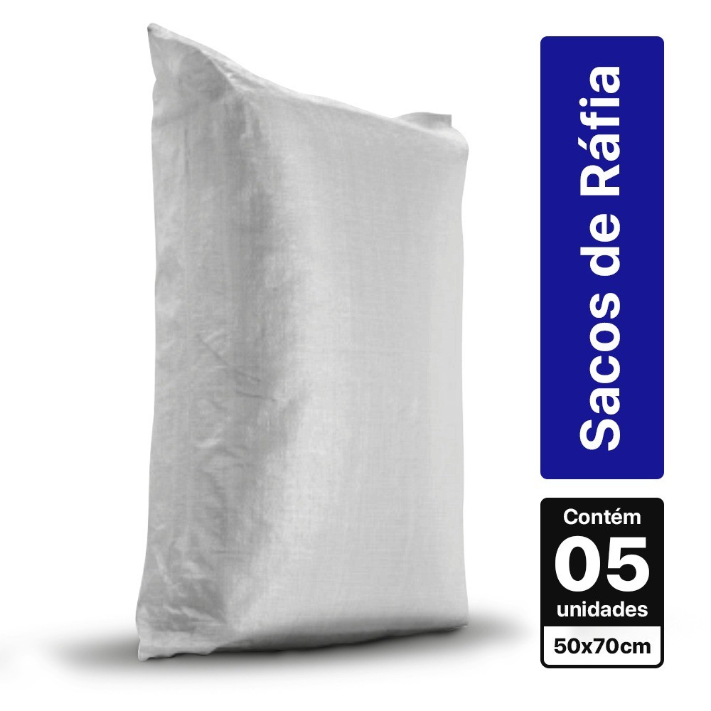 Saco para entuho em ráfia 50 x 70 cm com 5 peças - MultiMarcas