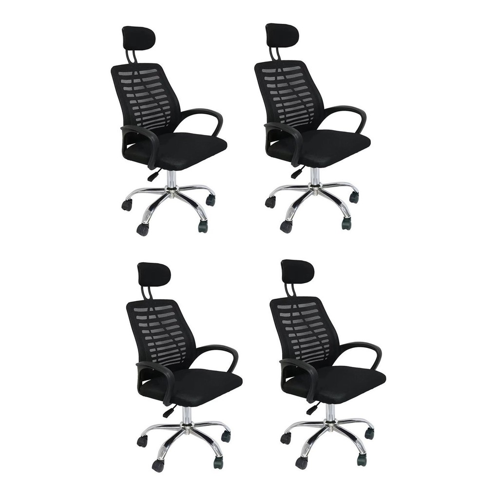 Kit 4 Cadeiras de Escritório Presidente Tela Mesh Cádis Cadeira Presidente