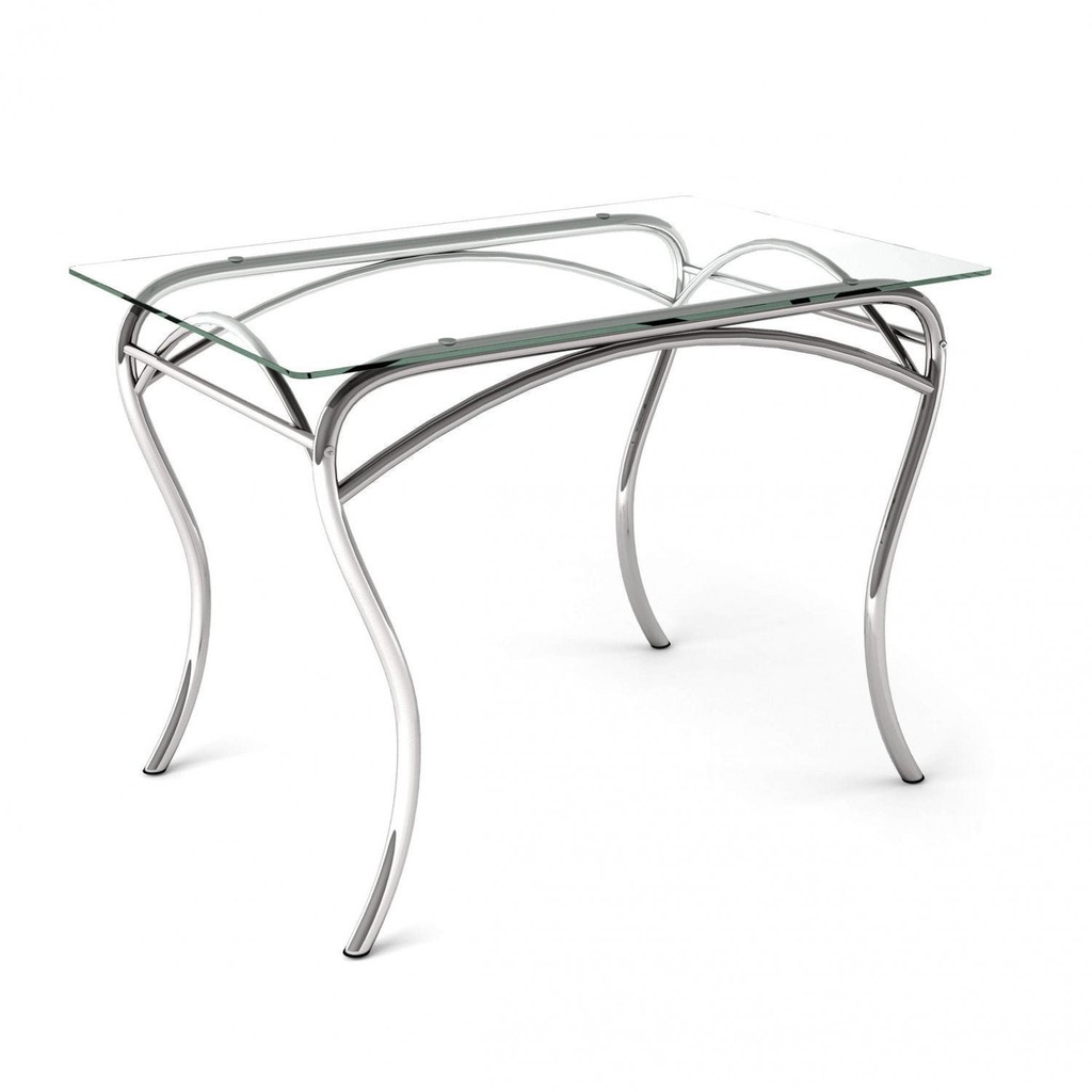 Mesa Retangular com Tampo de Vidro 4 Lugares Lion Cromado em Oferta na Shopee