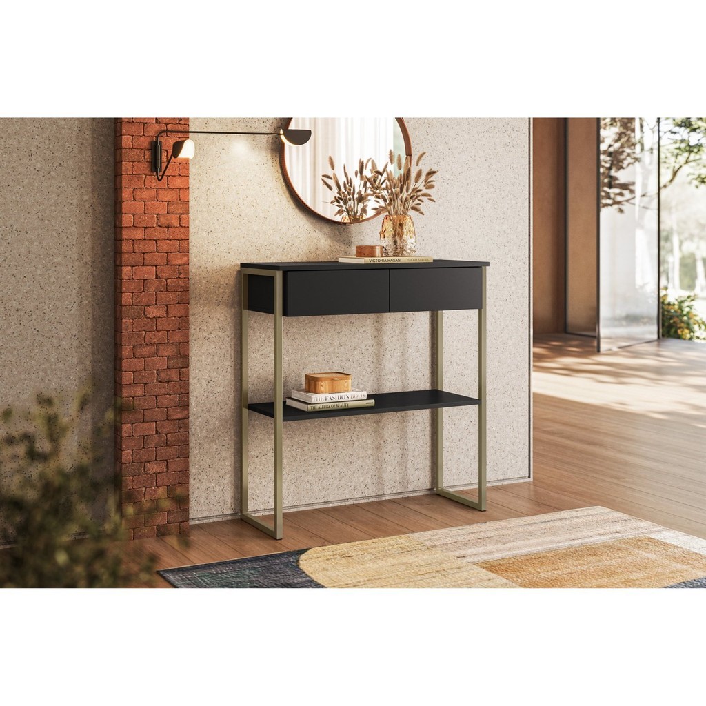 Aparador Industrial 2 Gavetas Dijon Preto