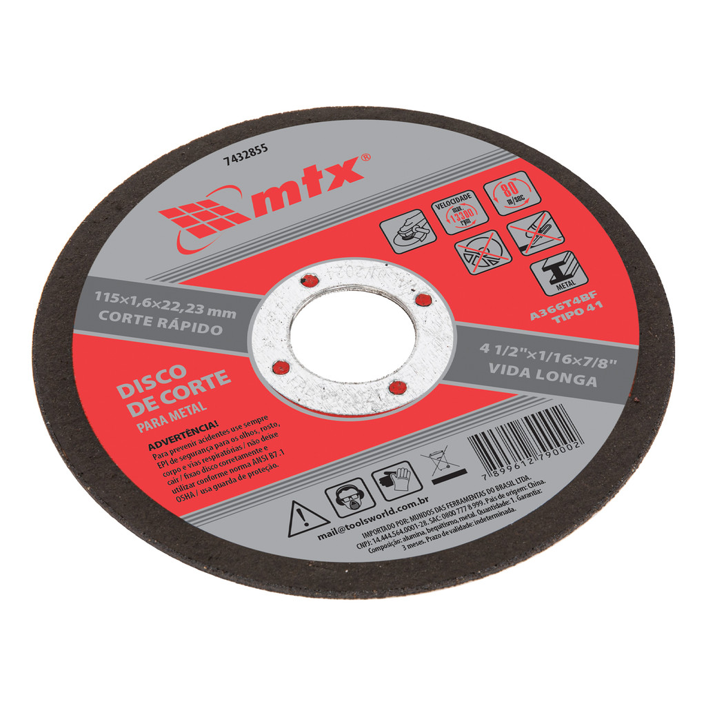 DISCO DE CORTE, PARA METAL, 115 X 1,6 X 22,23MM, 1PC // MTX · foto 2