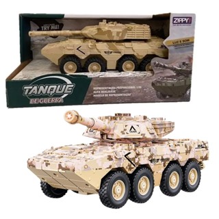 Brinquedo Infantil Carrinho Tanque de Guerra Bege Fricção com Luz e Som 26cm Zippy Toys - 10485 em Oferta na Shopee