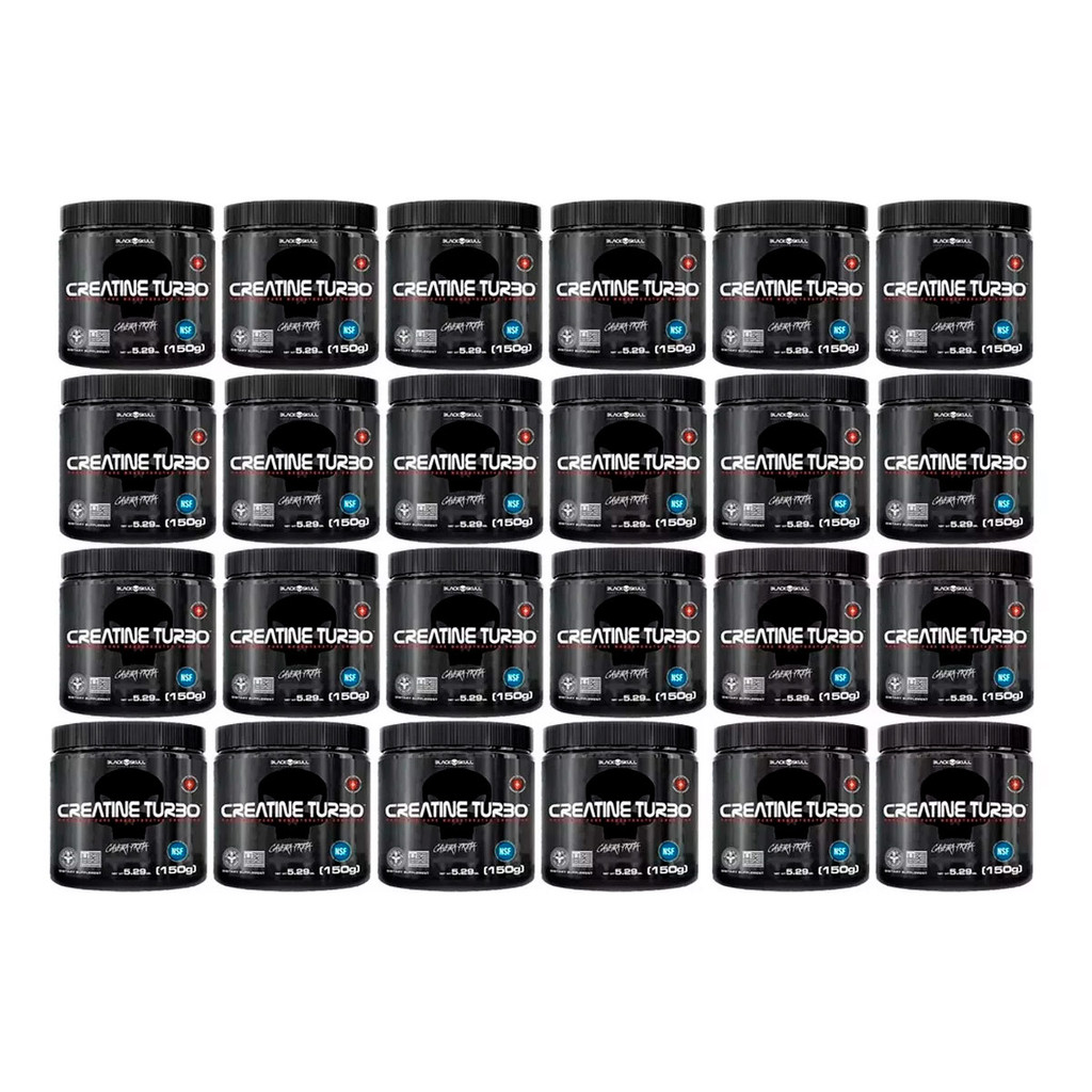 Combo 24 Creatina Turbo Black Skull Monohidratada - 150g