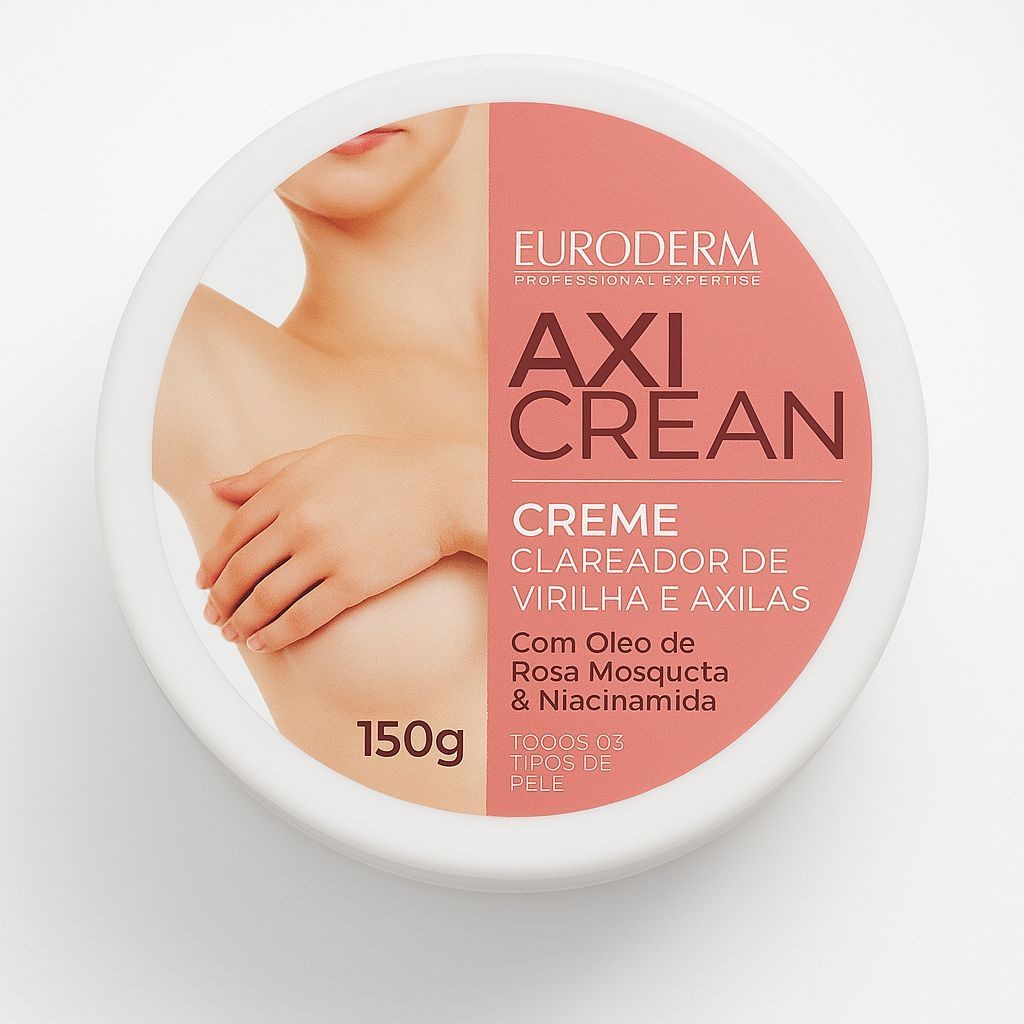 Creme Clareador corporal Axila e Virilha Euroderm AxiClean 150g – Formula com Rosa Mosqueta & Niacinamida — imagem 2 de 2