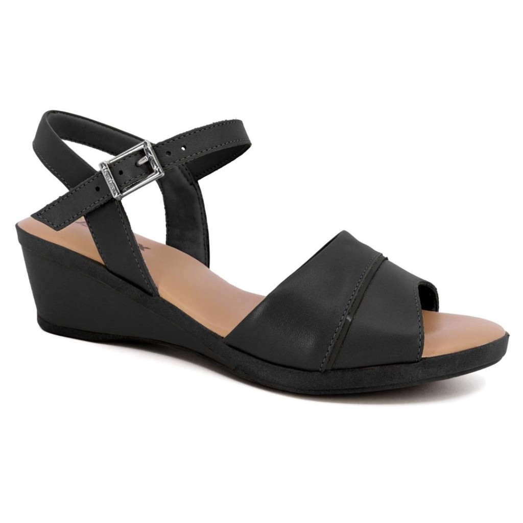 Sandália Feminina Usaflex MM0903 Anabela Couro