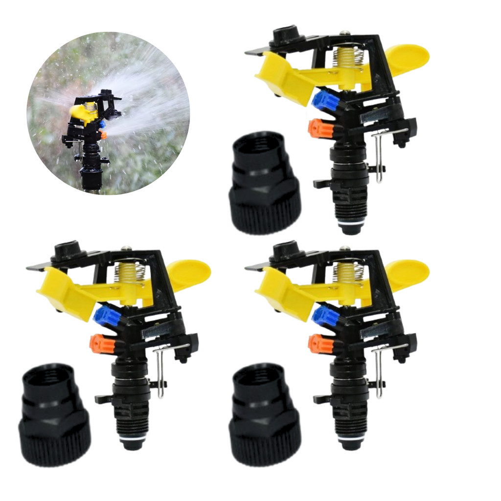 Kit 3 Aspersor 3/4 Setorial Espiga De Impacto Irrigador 3/4 Horta, Jardim, Gramado e Lavoura