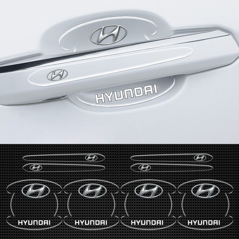 8 Pçs Moda Maçaneta Da Porta Do Carro Proteção Exterior Tigela Adesivo Para Hyundai I10 I20 I30 I40 IX20 IX35 Kona Getz