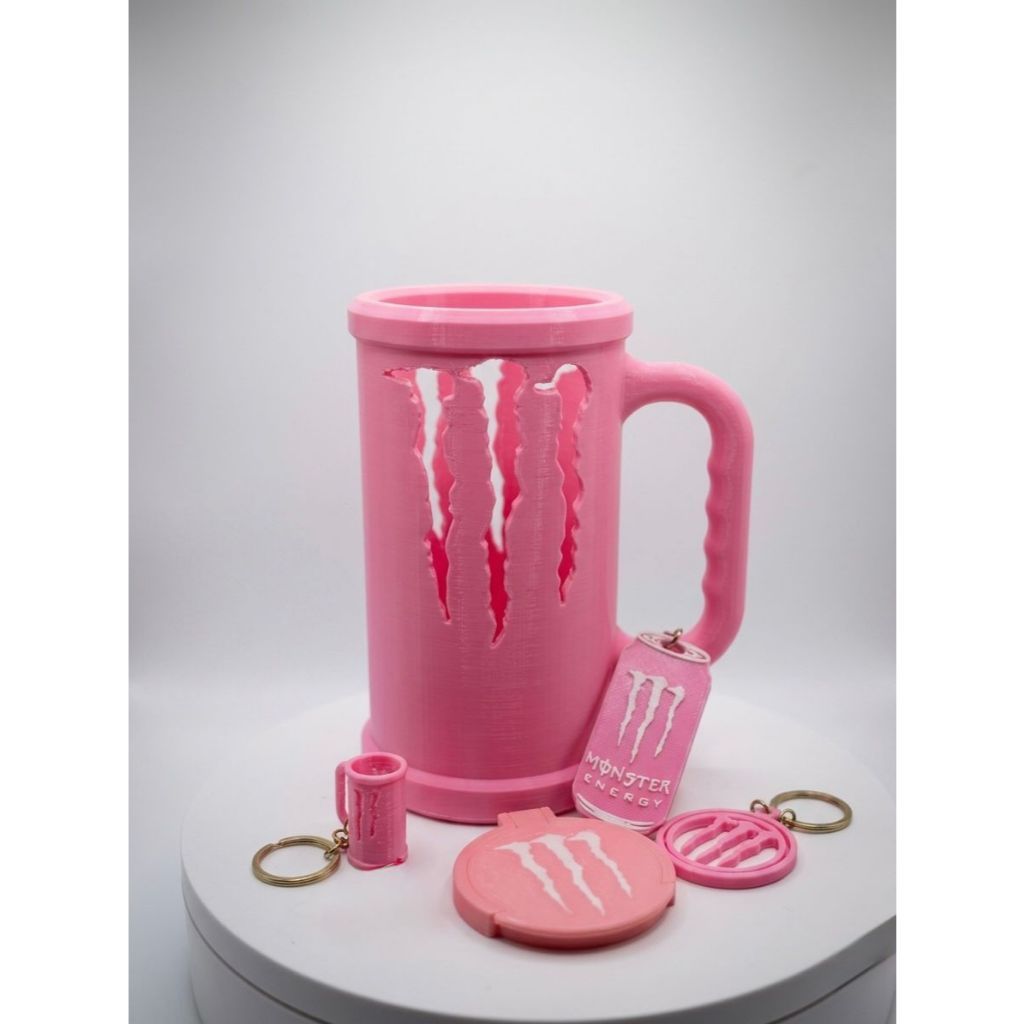 ⚡ Kit Porta Lata Monster 473ml com Tampa, Abridor, Caneca e Chaveiros Exclusivos