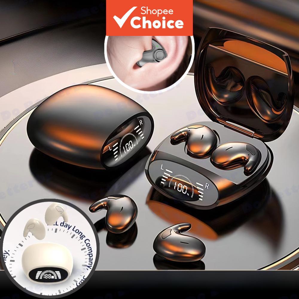 Fones de ouvido sem fio Bluetooth TWS à prova d'água IPX5 com microfone, design invisível, graves profundos, pareamento