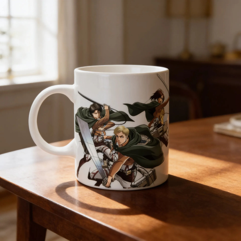 Caneca Shingeki No Kyojin Attack On Titan Branco Shingeki No Kyojin