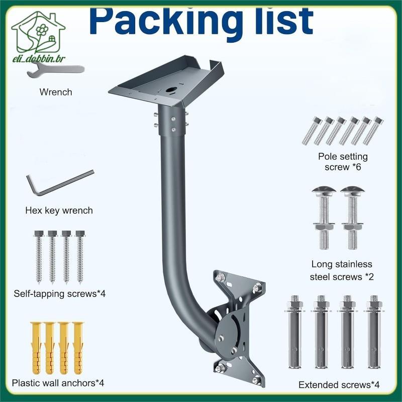 [eli_dobbin.br] Kit De Suporte De Tubo Curvo Ajustável Para RVs E Móveis Externos-Aço Inoxidável