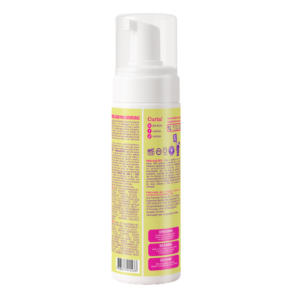 Detalhes do Mousse Phytomanga Widi Care – Definição 48h | Anti‑Frizz 200ml