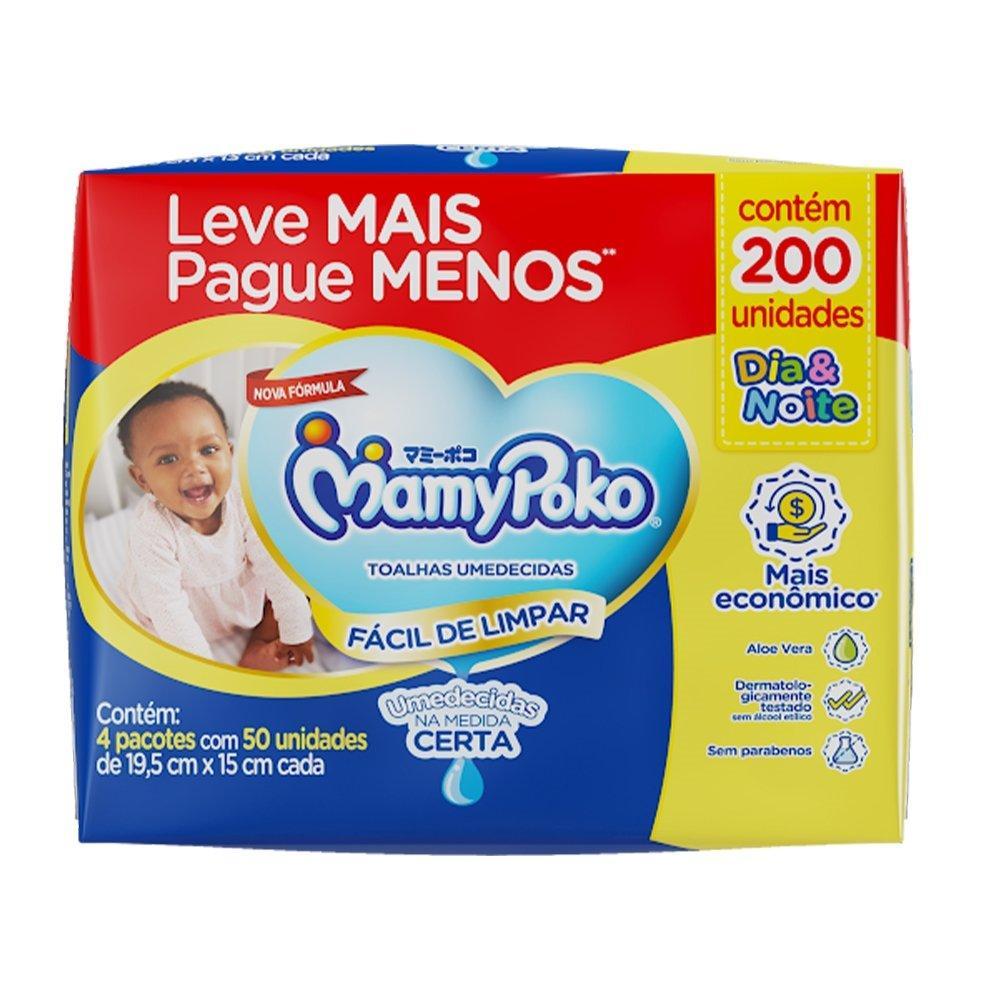 Toalhas Umedecidas Mamypoko Dia e Noite Embalagem com 200 Toalhas