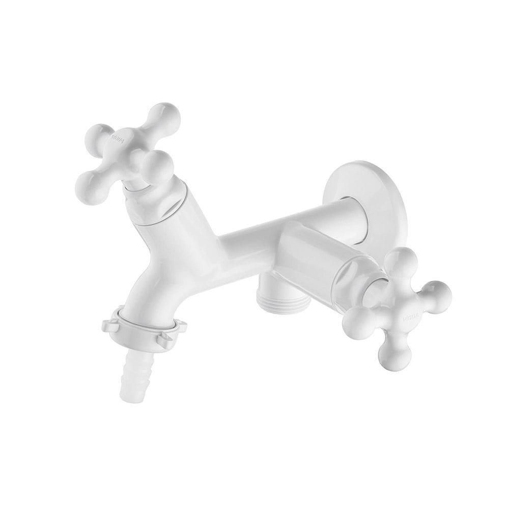 Torneira para Máquina de Lavar Viqua 1130982 Maruja 1/2 e 3/4 SM Branca