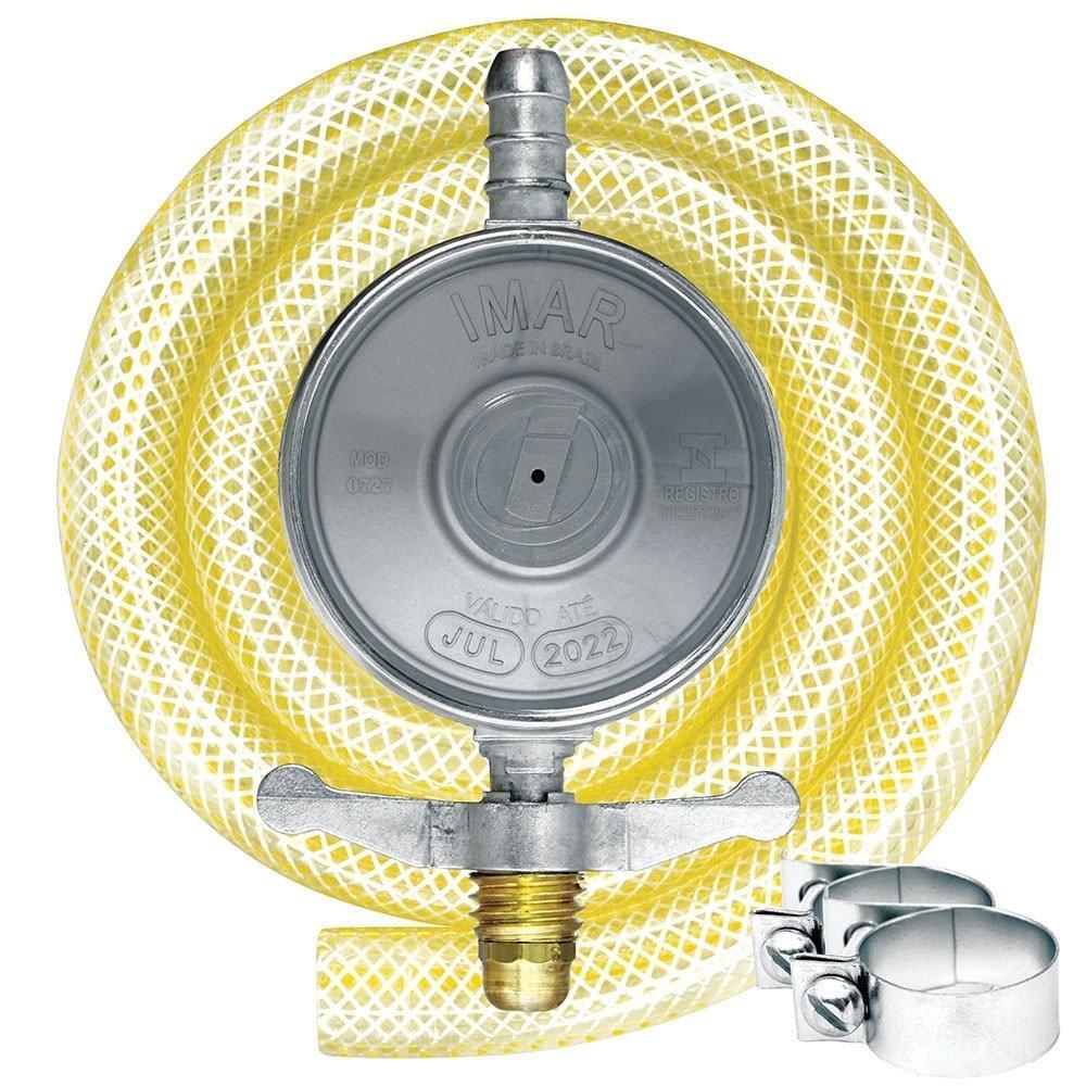 Regulador para Gás Imar 0727/02 | ABS,Médio, Cinza, 1Kg/H, com Mangueira 80cm