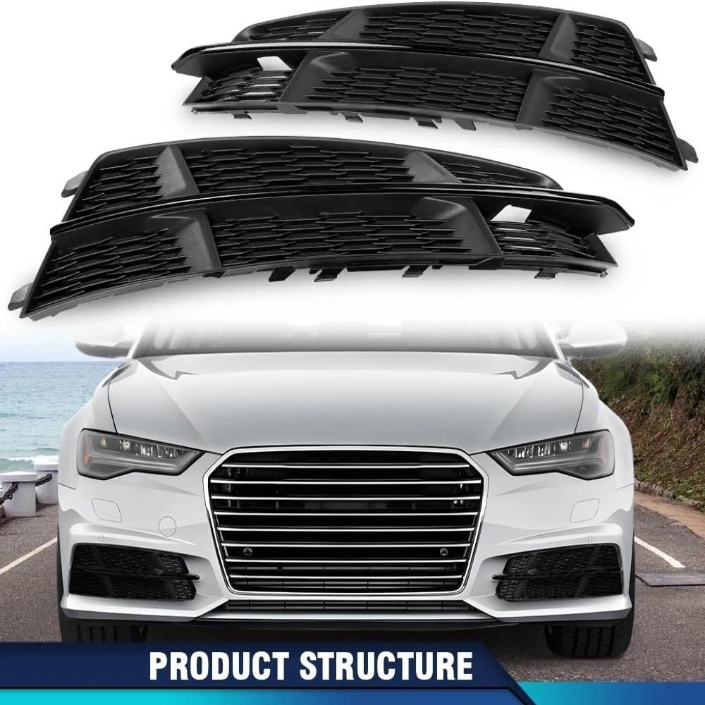 Para AUDI A6 C7 S-Line 2015 2016 2017 2018 Luz De Nevoeiro Corrida Grade Capa 1 Par Carro Favo De Mel Hex Grill