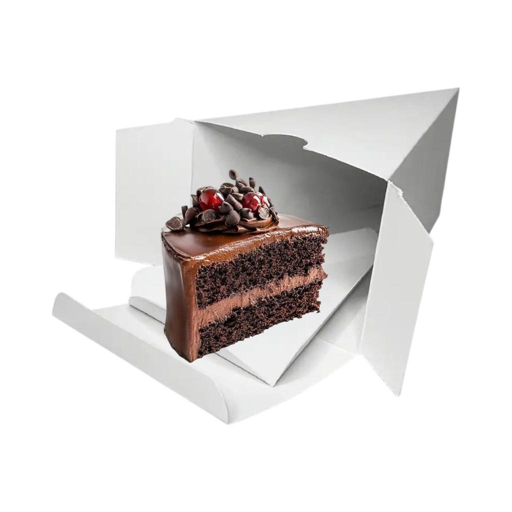 Kit 100 Caixas Embalagem Triplex Fatia Bolo Torta Banoffe Temaki 15,5cm x 9,5cm x 8,00cm Tam G - Branco