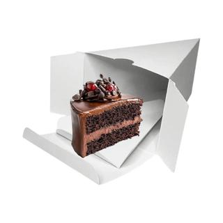 Kit 100 Caixas Embalagem Triplex Fatia Bolo Torta Banoffe Temaki 15,5cm x 9,5cm x 8,00cm Tam G - Branco