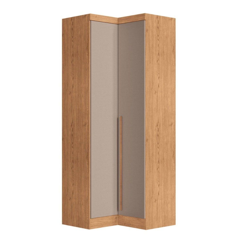 Móveis para Quarto Módulo Canto Reto 2 Porta Infinity Marrom/Cedro/Duna Line Cedro/Duna