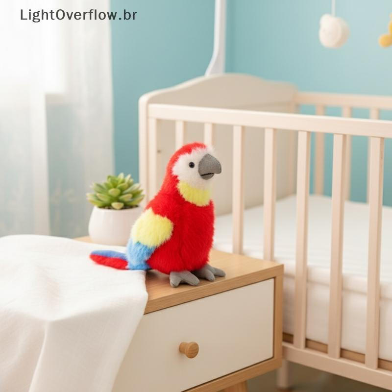 LOF Quebra-Cabeça Papagaio De Cabelos Compridos Boneca De Pássaro Realista Brinquedo De Pelúcia Ornamento De Móveis Pres
