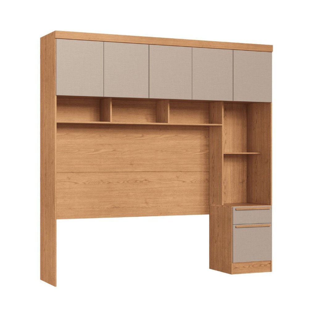 Módulo Ponte Casal Queen 6 Portas 1 Gaveta Infinity Marrom/Cedro/Duna Cedro/Duna