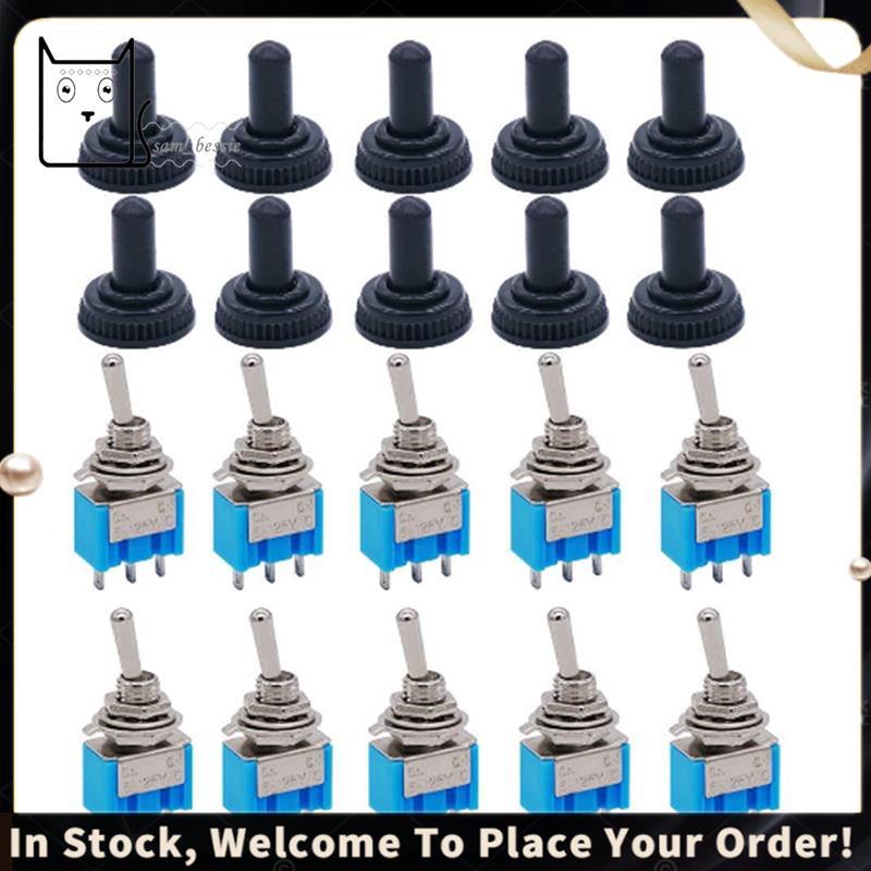 10 Unidades-202 Interruptor De Alternância DIY 6A 125VAC Liga-3 Pinos 2 Posições Tampa À Prova D'água