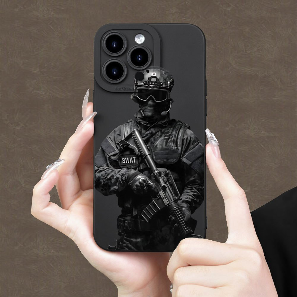 Capa de celular: SWAT - Padrão preto e branco: Design criativo mais vendido, nova capa de celular com padrão de olhos.