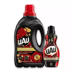 Kits Lava Roupas 3L e Amaciante 450ml UAU Rosas e Sedução