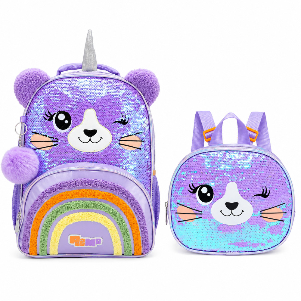 KIT ESCOLAR C/ MOCHILA COSTAS E LANCHEIRA PACK ME SWEET LEOPARDO - PACIFIC