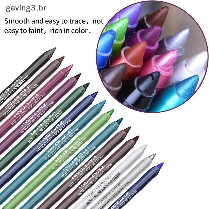 [GAVBR] Caneta Para Sombra Delineador 14 Cores Monocromático De Alta Multifuncional À Prova D'água Pearl Glitter Em Gel