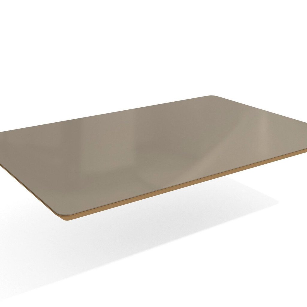 Tampo para Mesa de Jantar 120cm x 80cm de Madeira com Vidro Marrom/Freijo/Bronze