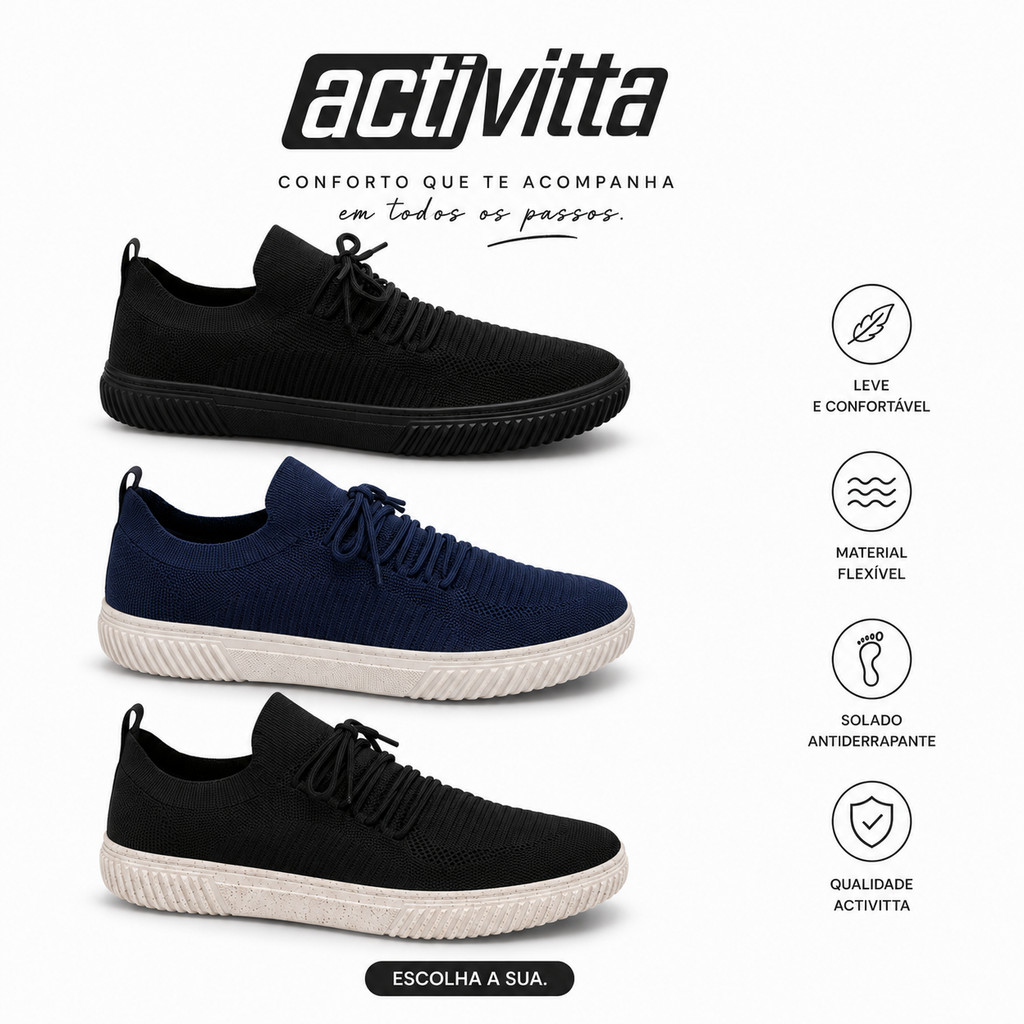 Tênis Masculino Actvitta Modelo 4916 – Conforto e Estilo no Seu Dia a Dia